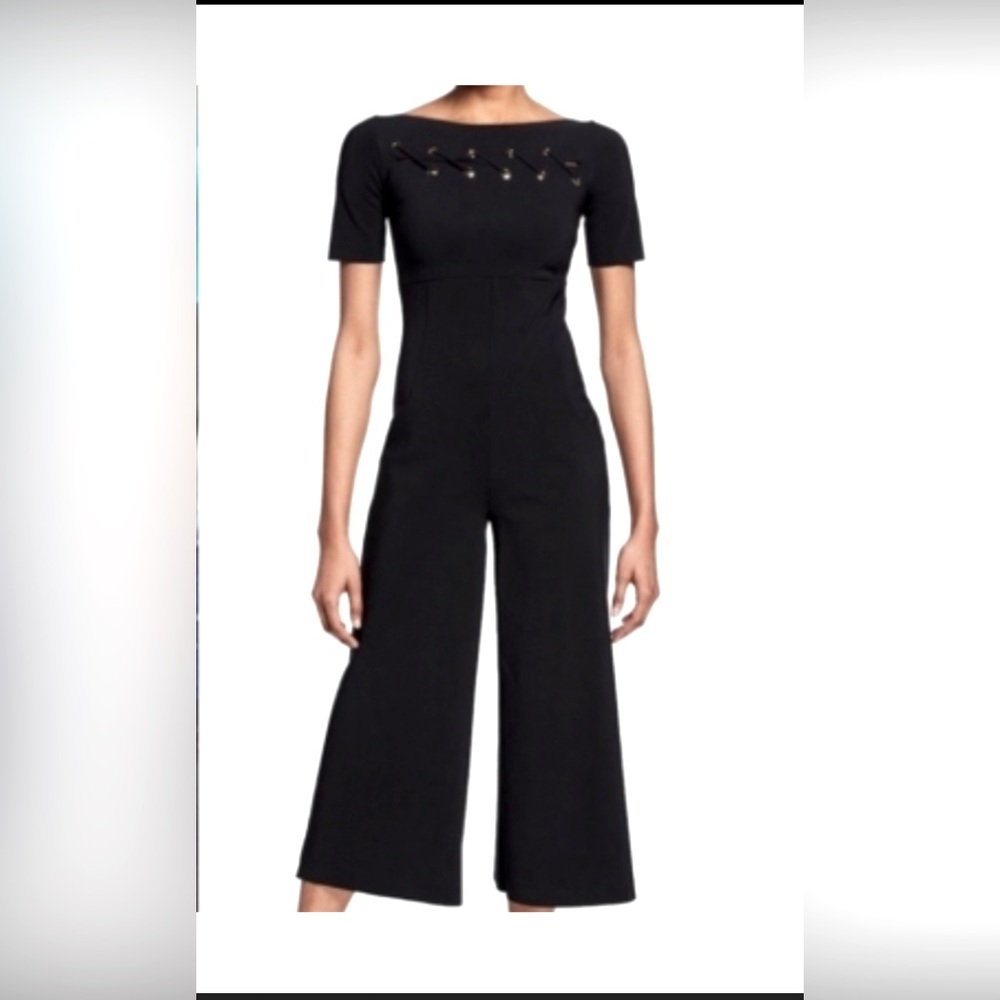 Chiara Boni La petite robe Black Jumpsuit with Eyelet Details